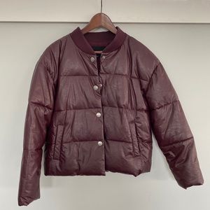Who What Wear- maroon puffer coat Size M